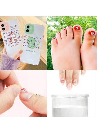 Siosi Kids Unicorn Nail Art Stickers for Baby Girls Cute Rainbow Hearts Stars Princess Self Adhesive Toe Tips Birthday Party Favors 10pcs - view 5