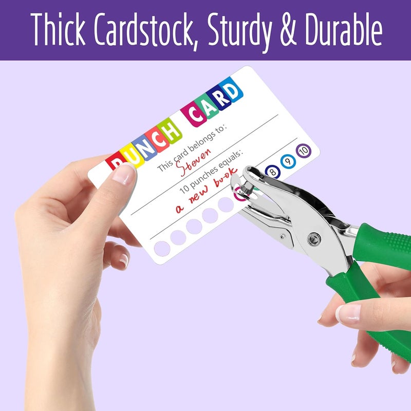 KASTWAVE 350 Pcs Punch Cards, Incentive Reward Card Student Awards Loyalty Cards for Business, Classroom, Kids Behavior, Students, Teachers (3.5” x 2”) - Image 2