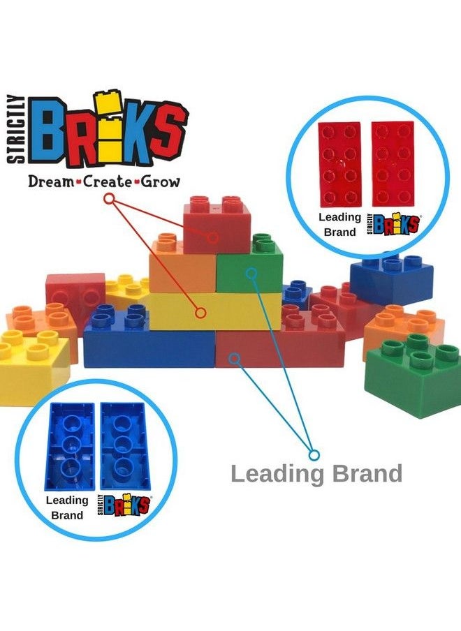 Strictly Briks Big Briks Set  84 Pieces  12 Rainbow Colors  Compatible With All Major Brands  Large Building Blocks For Ages 3 And Up  - Image 3