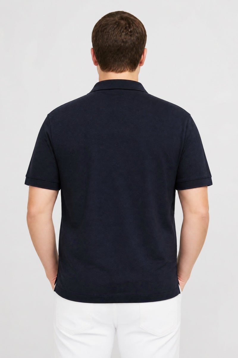 La Martina Men Regular Fit Embroidered Logo Short Sleeve Polo Shirt, Navy Blue - Image 5