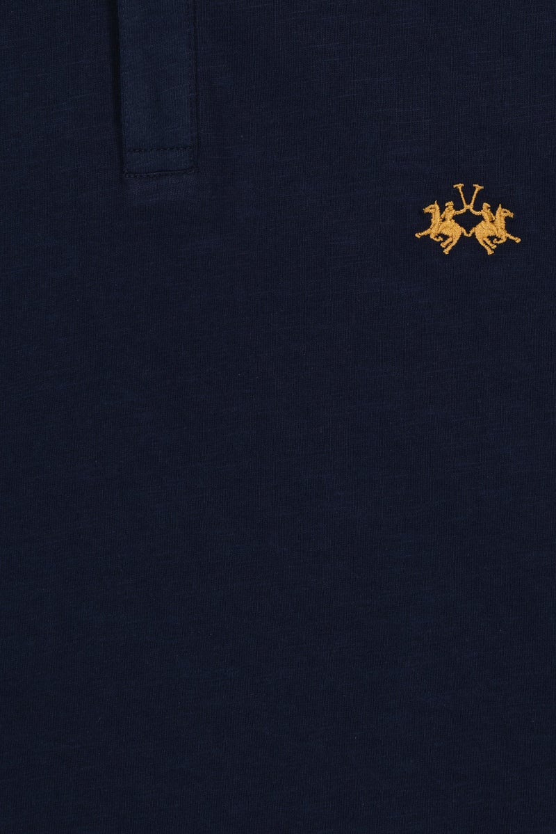 La Martina Men Regular Fit Embroidered Logo Short Sleeve Polo Shirt, Navy Blue - Image 3