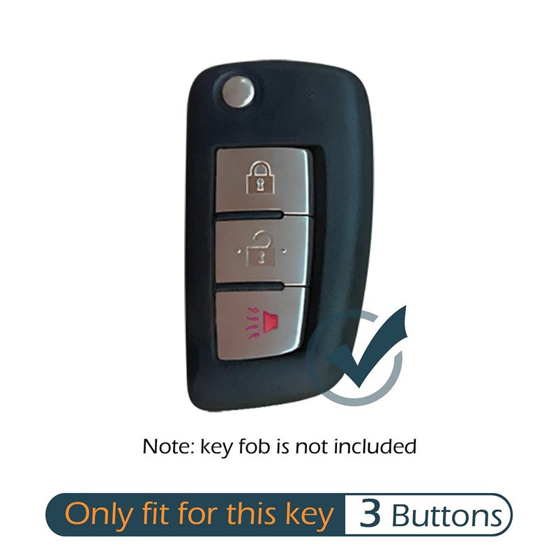 GFDesign 2 Pcs Silicone 3 Buttons Key Fob Cover Remote Case Keyless Protector Compatible with Nissan Rogue / Rogue Select / Rogue Sport CWTWB1G767 - Image 2