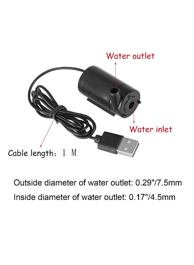 Generic 3Pcs DC 3 5V USB Micro Submersible Mini Water Pump for Aquariums Fish Tank Pond Fountain Hydroponics Garden Fountain Waterfall Black - Image 2