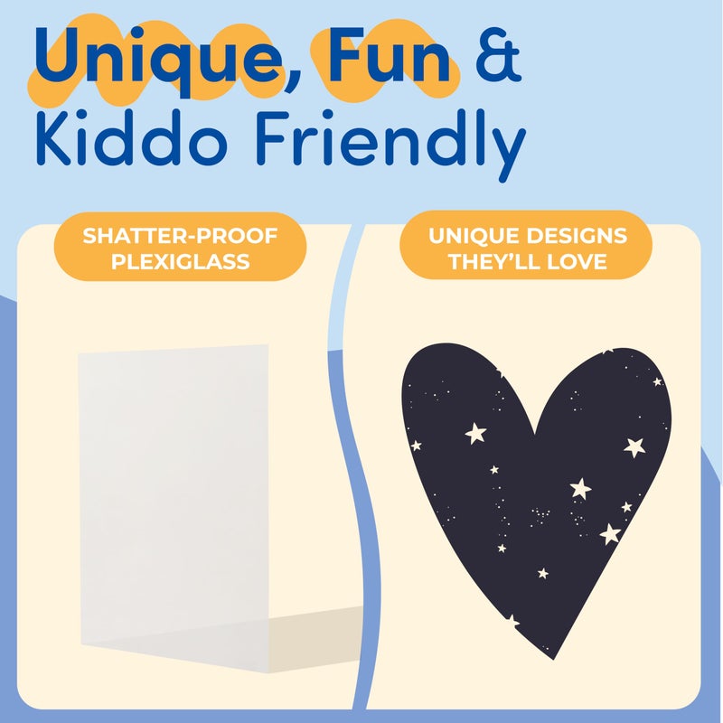 Hippo Creation Changeable Kids Artwork Frames Star Pattern - Art Storage & Art Display for Kids Artwork, Holds 80 Artworks, 8.5x11â€, Magnetic Lock, Elastic Band, Hanging Hooks & Stand for Home Decor - Image 5