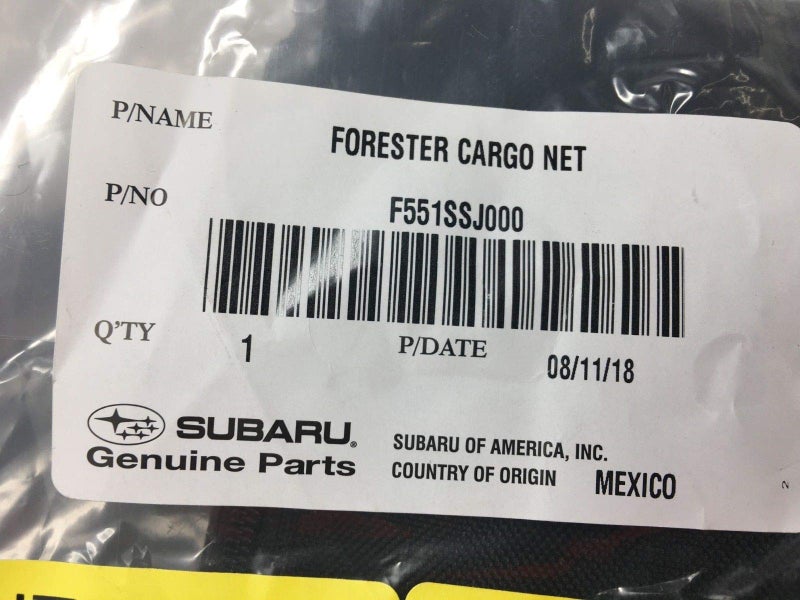 Subaru 2019-2024 Forester & 2025 Forester Wilderness Rear Compartment Cargo Net Black Mesh F551SSJ000 Genuine OEM - Image 4
