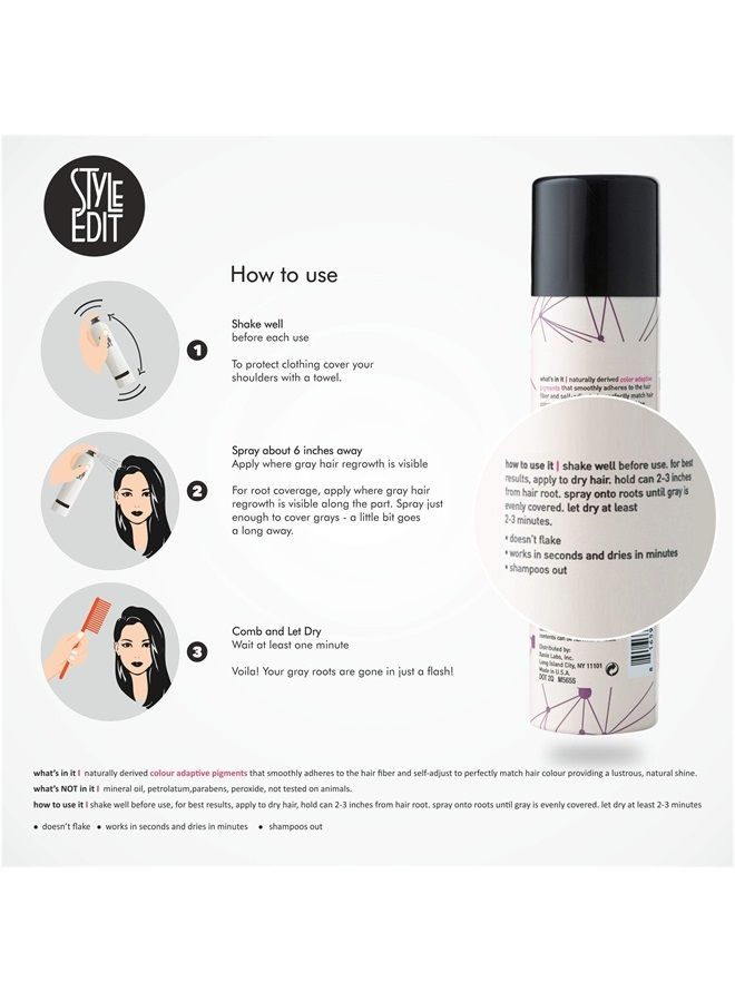 STYLE EDIT سبراي تصحيح الجذور بني متوسط من ستايل إيديت يغطي الشيب والجذور الداكنة على الفور - جودة صالون احترافية 5 عبوات - Image 2