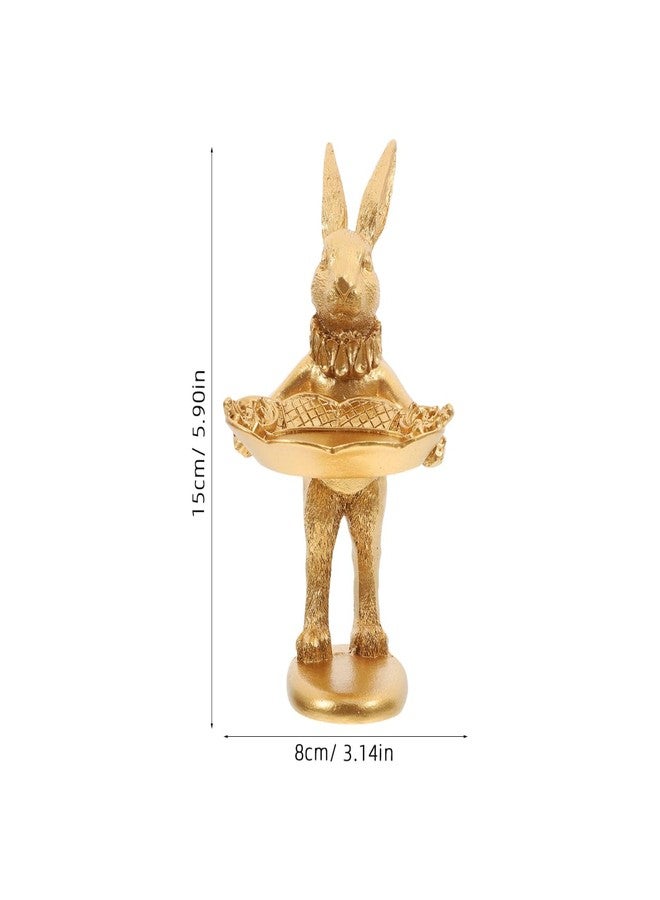 BESTOYARD Retro Bunny Shaped Jewelry Tray Ring Dish, Resin Rabbit Figurine for Easter Decor, Spring Trinket Plate - 5.90 X 3.14 X 2.75 Inches - Image 2