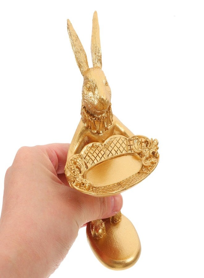 BESTOYARD Retro Bunny Shaped Jewelry Tray Ring Dish, Resin Rabbit Figurine for Easter Decor, Spring Trinket Plate - 5.90 X 3.14 X 2.75 Inches - Image 5