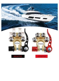 Excefore Battery Terminal Clamp Connectors, 2Pcs 4 Way Positive Negative Car Battery Terminals Connector Quick Release Disconnect for SAE/JIS Type A Posts  - Image 3