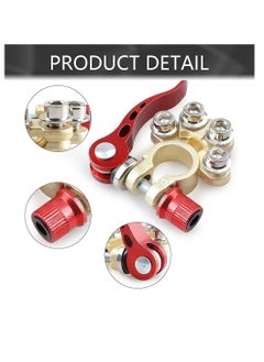 Excefore Battery Terminal Clamp Connectors, 2Pcs 4 Way Positive Negative Car Battery Terminals Connector Quick Release Disconnect for SAE/JIS Type A Posts  - Image 2
