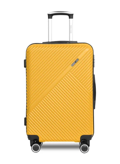 PARAJOHN Medium 24-Inch ABS  Lightweight Hardshell Luggage Trolley | carrying 20kg 4-Wheel Spinner Suitcase Yellow