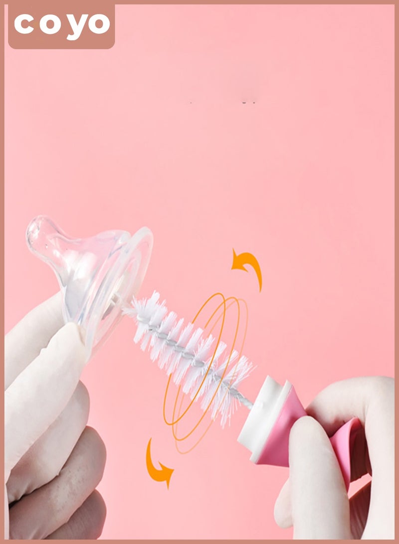 COYO 2 in 1 Silicone Bottle Brush Baby Bottle Cleaner Nipple Brush Detachable Brush Standing Brush Set For Feeding Bottles Cleaner for Narrow Neck Bottles - Image 4