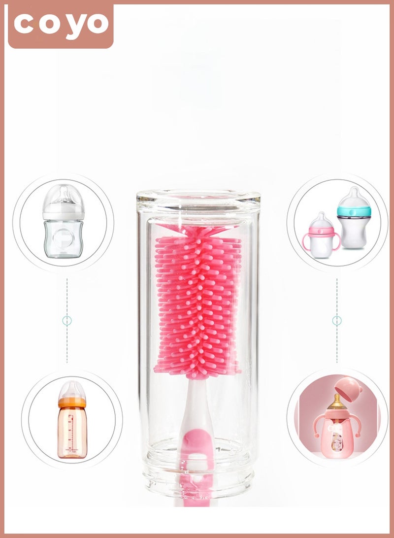 COYO 2 in 1 Silicone Bottle Brush Baby Bottle Cleaner Nipple Brush Detachable Brush Standing Brush Set For Feeding Bottles Cleaner for Narrow Neck Bottles - Image 3