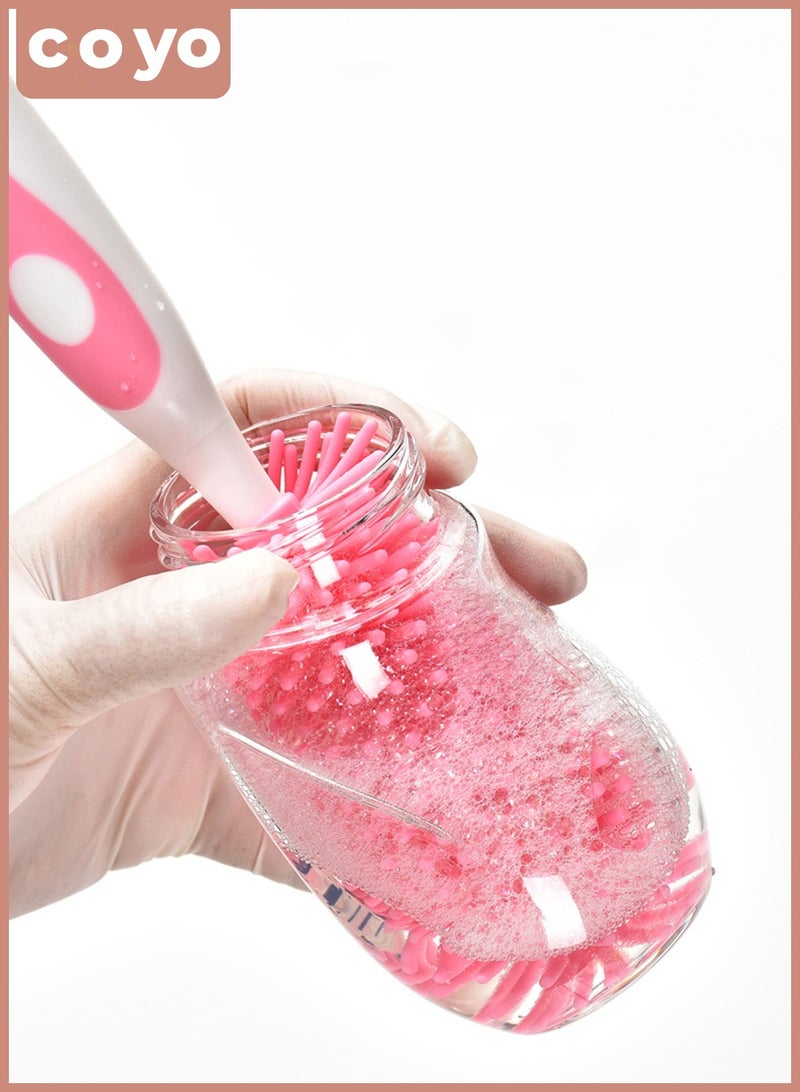 COYO 2 in 1 Silicone Bottle Brush Baby Bottle Cleaner Nipple Brush Detachable Brush Standing Brush Set For Feeding Bottles Cleaner for Narrow Neck Bottles - Image 2