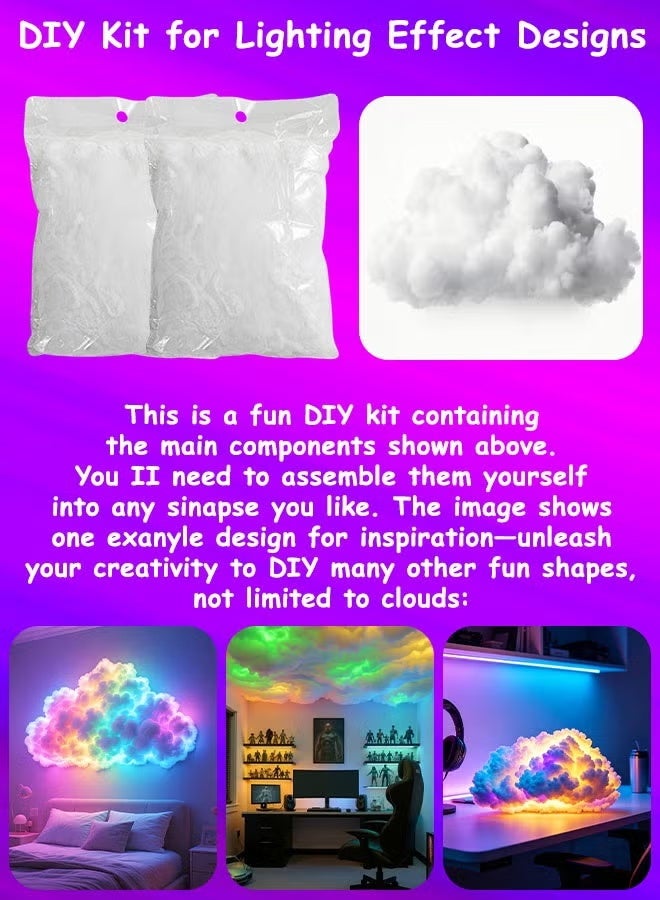 RGB LED Strip Lights 2M, 3D Big Cloud Light with Thunder Effects, Music Sync Multicolor Changing, APP & Remote Control, 360° Wireless, DIY Thundercloud Set for Gaming Room, Basement, Party Decor - Image 2
