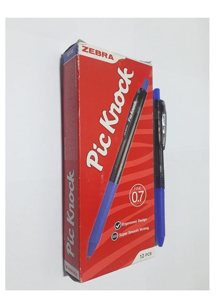 ZEBRA Pic Knock Ball Pen (0.7, Blue, Box of 12 Pieces)  - Image 2