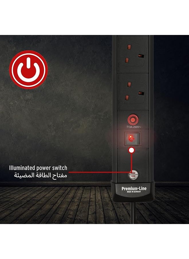 إيروريكس سلك تمديد بأربعة اتجاهات من Premium Line بطول 3 متر، أسود، صنع في ألمانيا  - Image 4