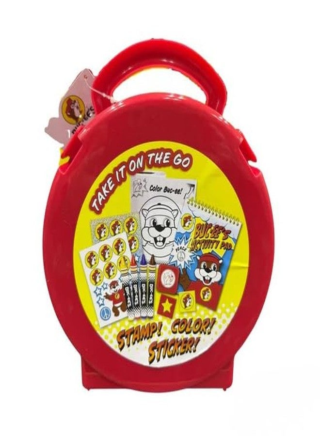 Buc-ee's Kids Color Activity Set, Portable Red Case with Stickers and Coloring Book, Take it on The Go Travel Art Kit - Image 3