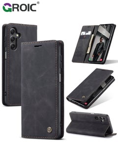 GROIC For Samsung Galaxy S24 Case, Luxury Leather Wallet Cover, Leather Wallet Case Classic Design with Card Slot and Magnetic Flip Folding Case,Samsung S24 Phone Shell 6.1''  - Image 1
