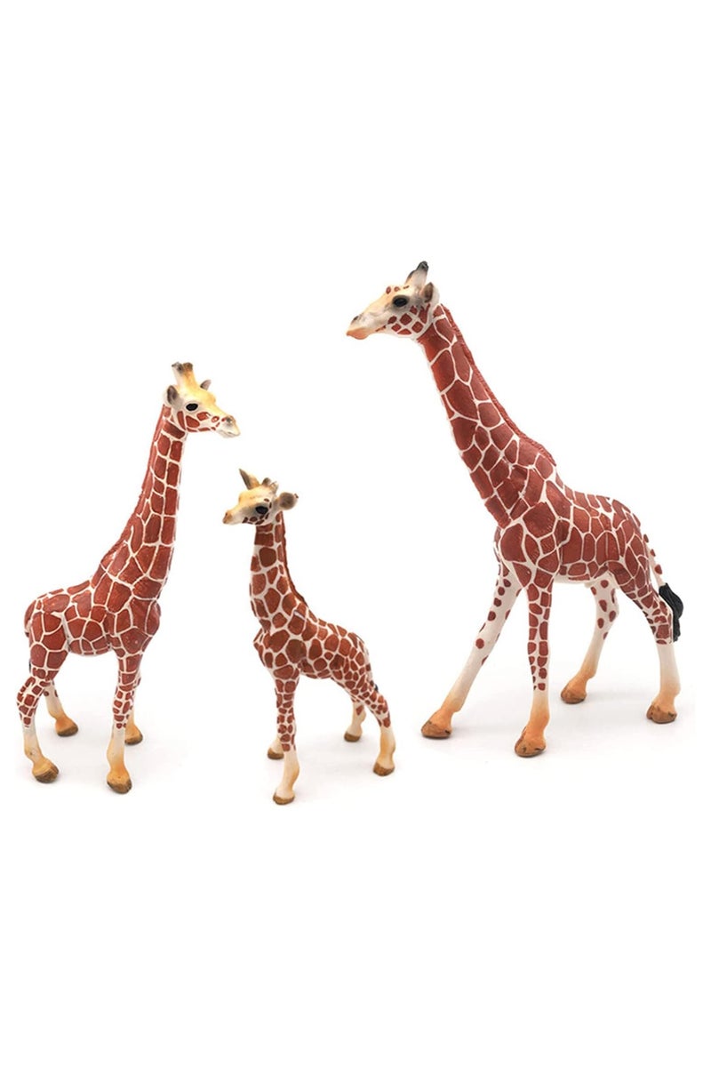 هالامودو مجموعة أرقام الحيوانات الزرافة 3 قطعة - مجموعة لعبة الزرافة الواقعية ، الزينات الحيوانية البرية ، ألعاب حديقة حيوانات الغابة المعرفية ، هدايا عيد ميلاد الأطفال - Image 1