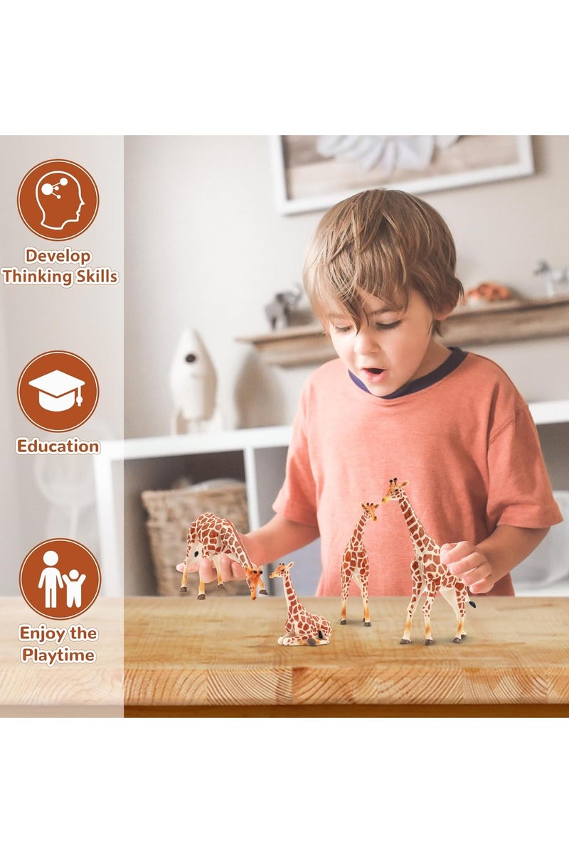 هالامودو مجموعة أرقام الحيوانات الزرافة 3 قطعة - مجموعة لعبة الزرافة الواقعية ، الزينات الحيوانية البرية ، ألعاب حديقة حيوانات الغابة المعرفية ، هدايا عيد ميلاد الأطفال - Image 5