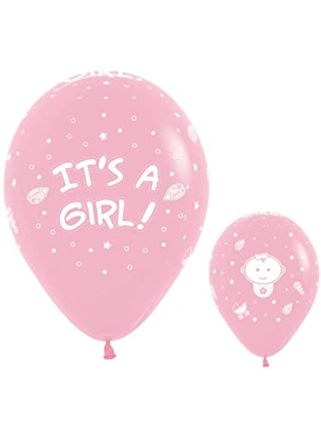 Party Time 12 Piece All Over It'S A Girl Latex Fashion Balloons 12Inch - Image 1