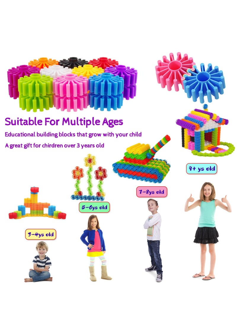 Gears Interlocking Learning Set STEM Construction Toy Kit Building Kids Interlocking Gears Toys for Preschool Kids Boys and Girls Aged 3 Up Creativity Kids Toys 180 Pcs 10 Colors - Image 4
