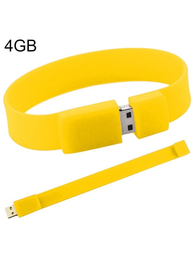 BURAQ 4GB Silicon Bracelets USB 2.0 Flash Disk(Yellow)  - Image 1