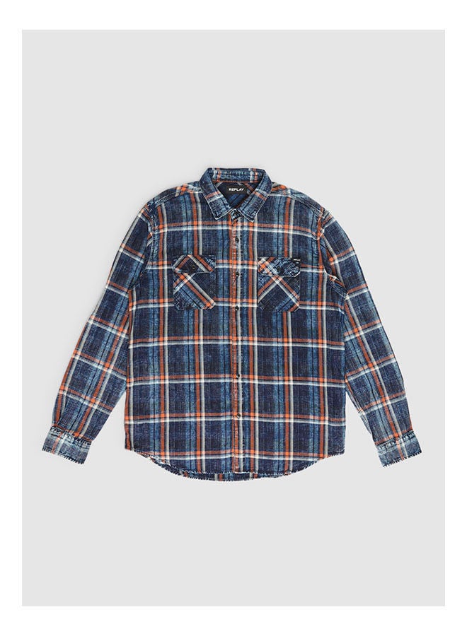 Replay Collared Neck Long Sleeve Stripes Shirt  - Image 1