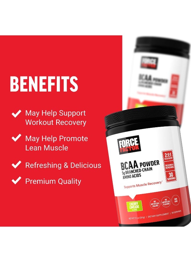 Force Factor Force Factor, BCAA Powder, Cherry Limeade, 7.1 oz (201 g)  - Image 3