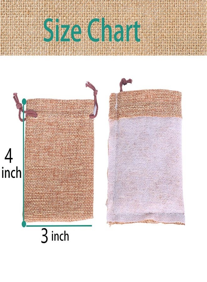 LYSXP 50PCS Burlap Bags with Drawstring，3x4 Inch Drawstring Gift Bag Jewelry Pouches for Wedding Party Favors, DIY Craft Christmas Presents - Image 2