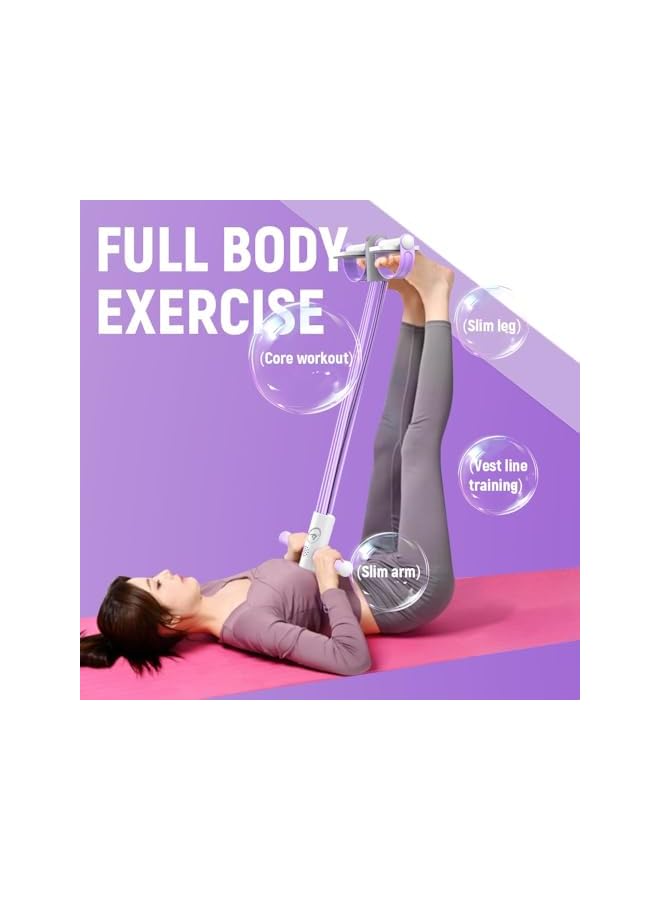 S-TOP Multifunctional Pedal Puller Resistance Rope, 6-Tube Foot Pedal Yoga Resistance Band with LED Digital Display, Smart Counting Timing Latex tension Rope for Leg Abs Slimming Training - Image 3