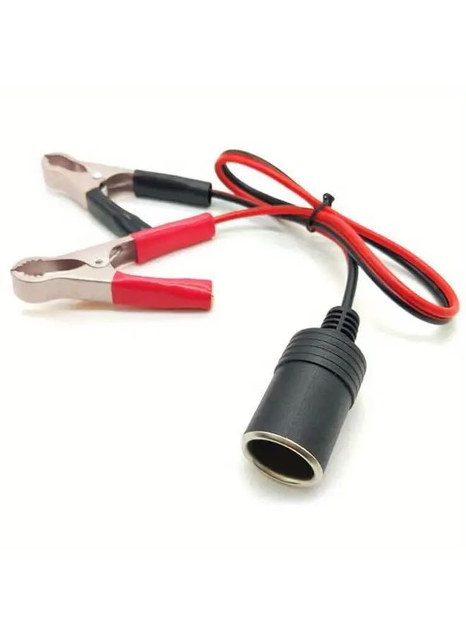 مشبك طرف بطارية السيارة 12 فولت أسود مع مقبس ولاعة السجائر للإضاءة في التخييم وأضواء الكريسماس - Image 3