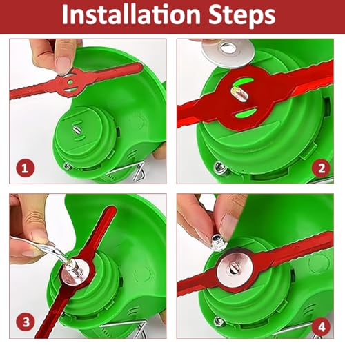 HASTHIP® 20Pcs Mower Blades Replacement - Plastic Blades for Grass Trimmer - 14CM Grass Cutter Blade/Brush Cutter Blade Replacement -Serrated Grass Cutting Blade - Universal Trimmer Replacement Blade - Image 3