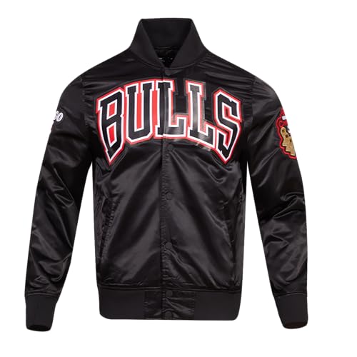 Pro Standard Mens NBA Chicago Bulls Classic Satin Jacket Black L - Image 1