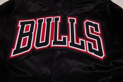 Pro Standard Mens NBA Chicago Bulls Classic Satin Jacket Black L - Image 2
