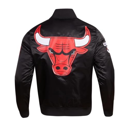 Pro Standard Mens NBA Chicago Bulls Classic Satin Jacket Black L - Image 3