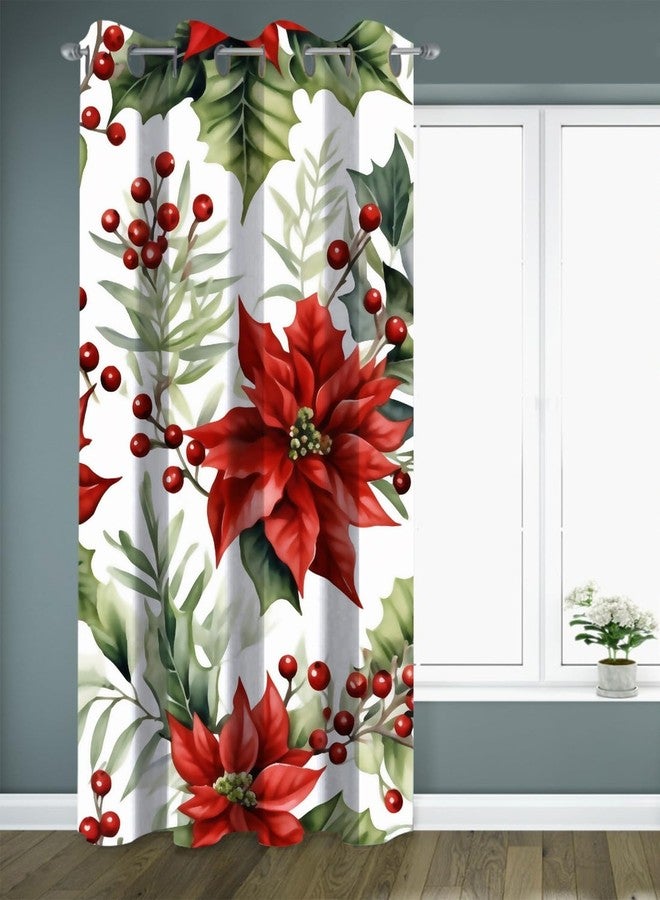 OnlyOne1 Merry Christmas Curtain | LongCrush/Polyester Decorative Window & Door Drape | Festive, Party Decoration Curtain for Living Room, Bedroom, Kids Room & Home Decor | Size 8ft_06 | Single Piece - Image 1