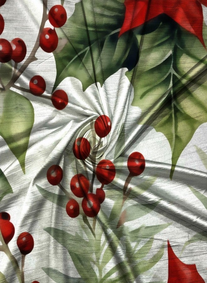 OnlyOne1 Merry Christmas Curtain | LongCrush/Polyester Decorative Window & Door Drape | Festive, Party Decoration Curtain for Living Room, Bedroom, Kids Room & Home Decor | Size 8ft_06 | Single Piece - Image 5