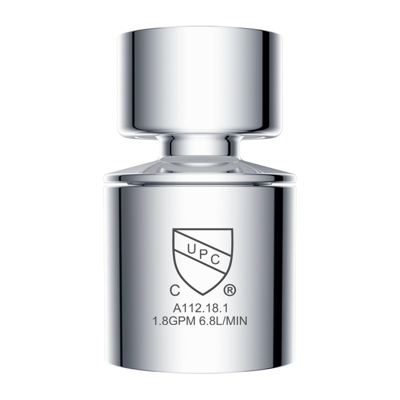 Hibbent NSF Certified Faucet Aerator, CUPC Certification 360 Degree Swivel Kitchen Sink Aerator, Dual-function 2-Flow Sprayer Faucet Head, Faucet Replacement Part 55/64 Inch Female Thread - Chrome - Image 1