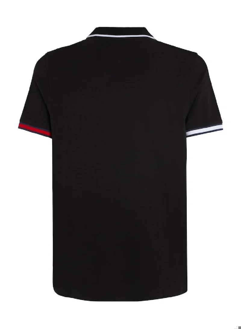 TOMMY JEANS Men's Slim Fit Polo - Cotton, Black