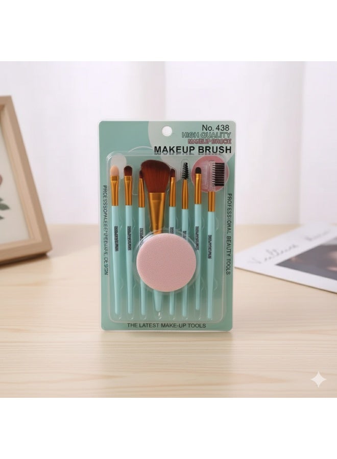 مجموعة فرش مكياج احترافية عالية الجودة 9 قطع مع إسفنجة (بيوتي بلندر) - أدوات تجميل