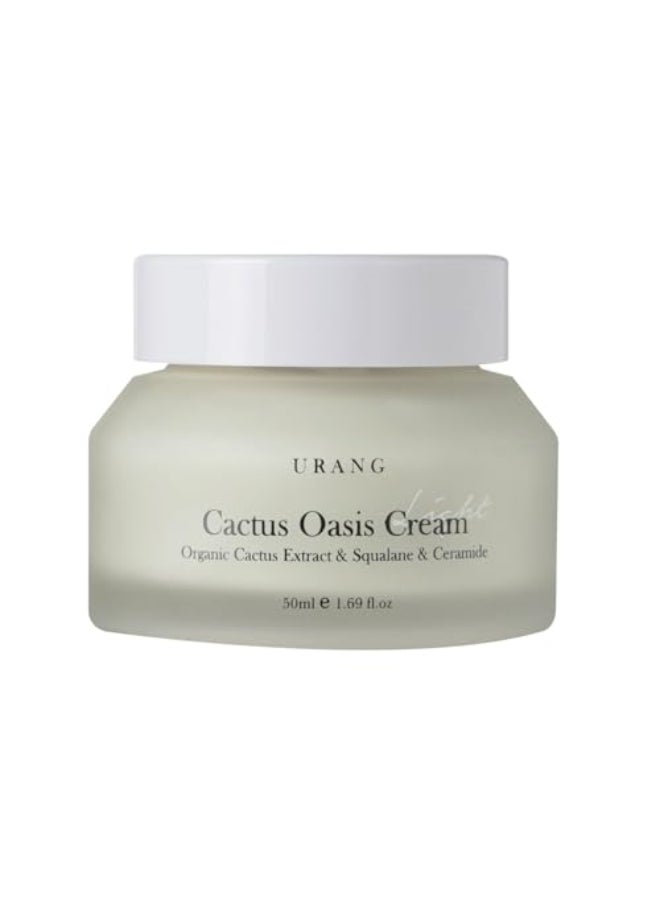 URANG Cactus Oasis Cream Organic Certified Vegan Natural Skin Barrier Lightweight Hydrating Moisturizer Tamanu Oil Ceramide Moisturizer Natural Skin care for Women Men 169 Oz - Image 1