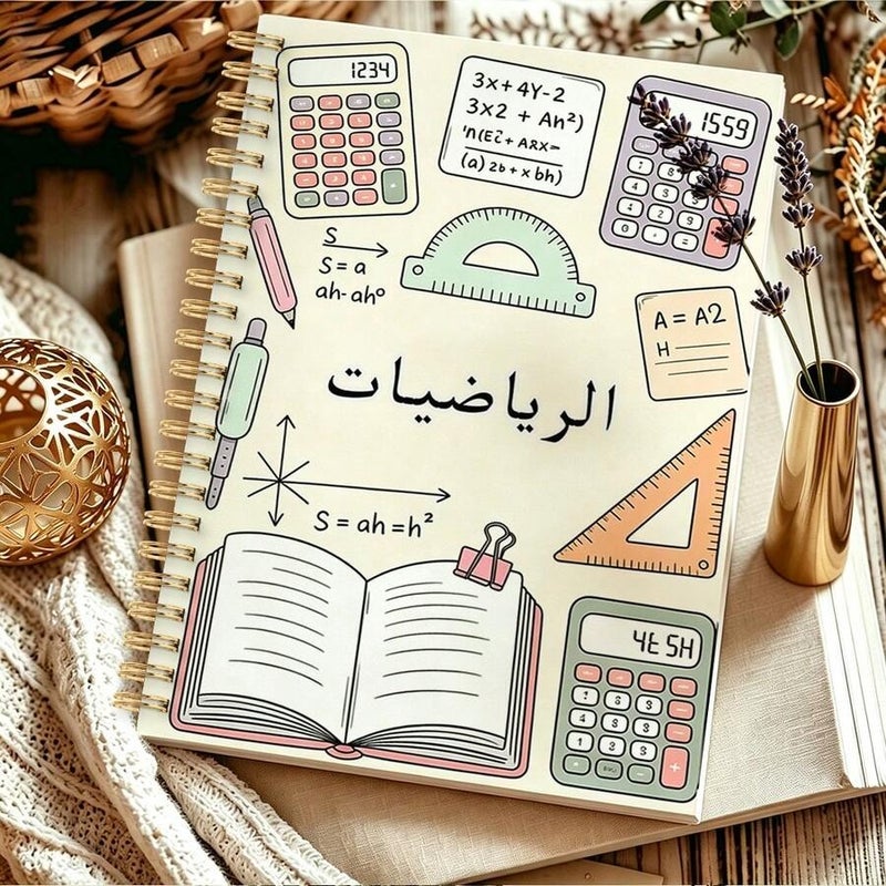 شي إن دفتر رياضيات عربي، قطعة واحدة، مقاس A5، ملزمة حلزونية برسوم كرتونية لطيفة لأدوات الرياضيات والصيغ - Image 5