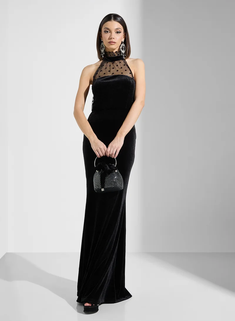 Ella Limited Edition Halter Velvet Dress