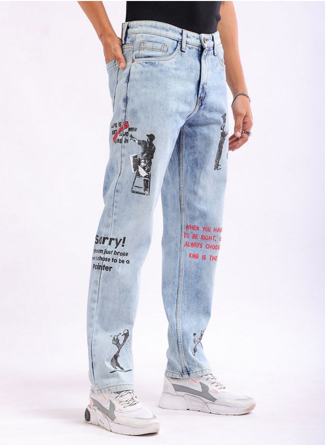 The Indian Garage Co Men Vintage Straight Fit Character Mid-Rise Jeans  - Image 4