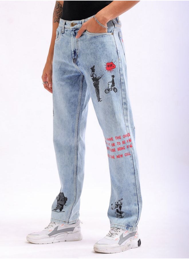 The Indian Garage Co Men Vintage Straight Fit Character Mid-Rise Jeans  - Image 3