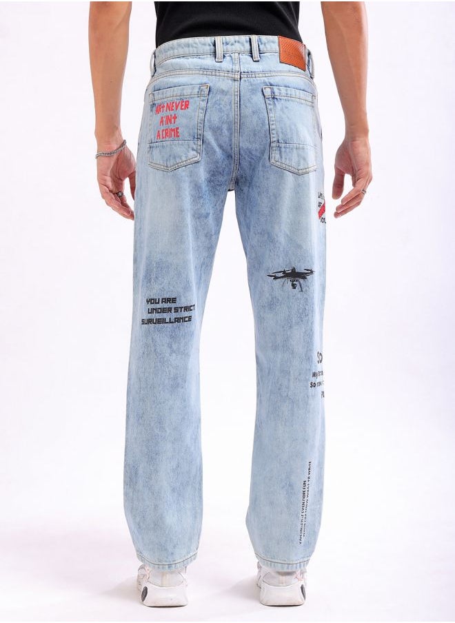 The Indian Garage Co Men Vintage Straight Fit Character Mid-Rise Jeans  - Image 2