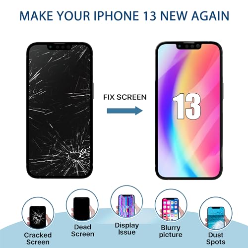 EXW iPhone 13 Screen Replacement 6.1" Full HD LCD Display Digitizer, Quality Touch Screen with Repair Tools, Waterproof Seal & Protector – Compatible with A2633 A2482 A2631 A2634 A2635 - Image 5