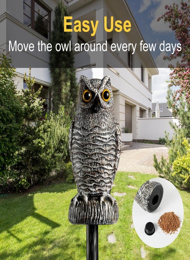 OFFO Natural Bird Scare Devices Plastic Owl Scarecrow for Outdoor Garden, Yard, Pool Decoration, Brown - Image 4